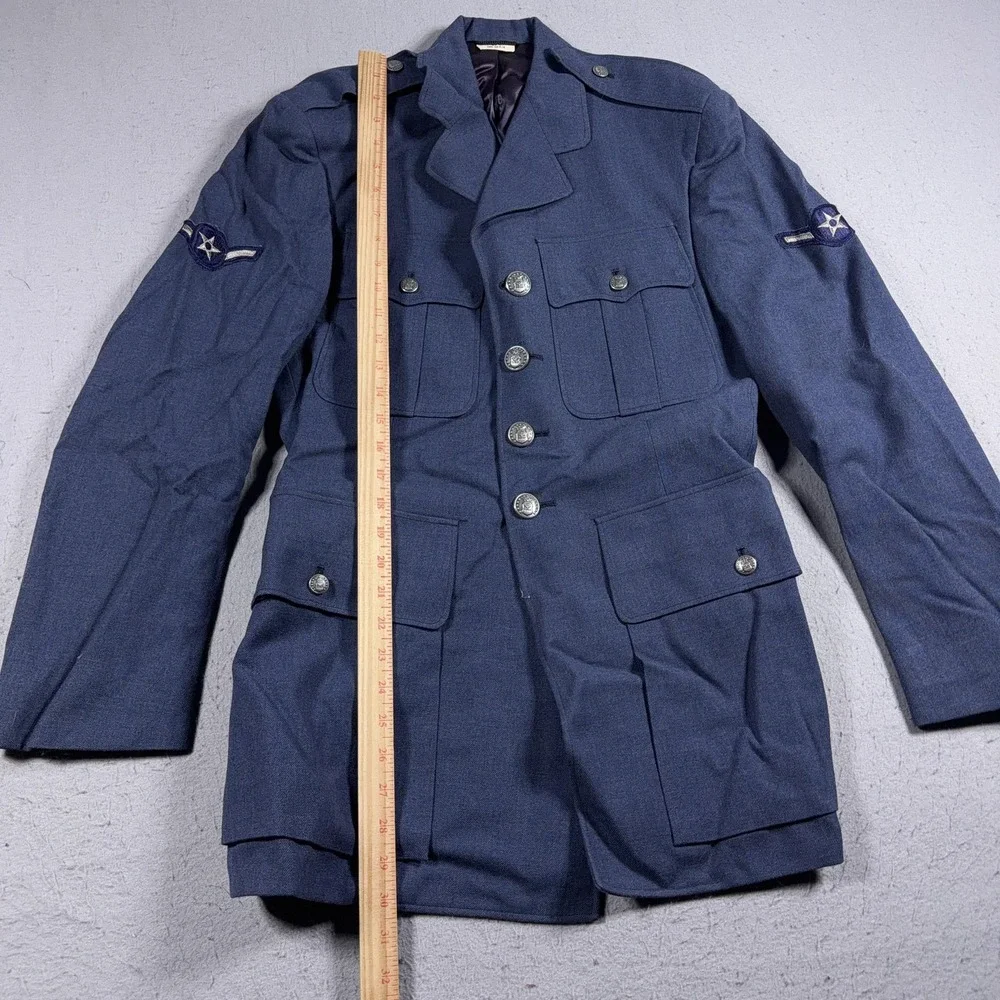 Vintage U.S. Air Force Dress Uniform Jacket 37R Blue Military Service Coat‎ USAF